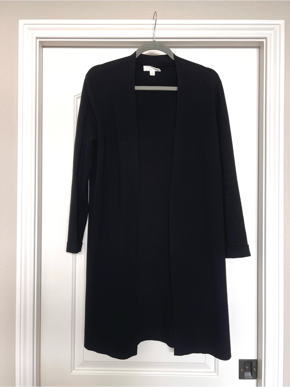 Emerson Rose Long Open-Front Black Women's Cardigan Sweater